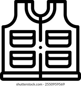 life jacket icon. Thin Linear Style Design Isolated On White Background