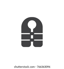 Life jacket icon vector, filled flat sign, solid pictogram isolated on white. Guard vest symbol, logo illustration.