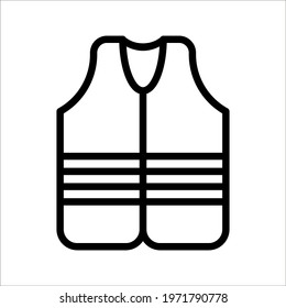 life jacket icon. vector flat illustration of life jacket. Reflective vest,safety jacket on white background.