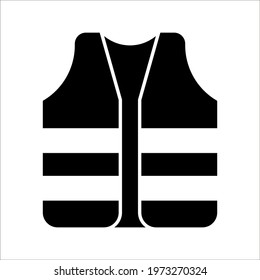 life jacket icon. vector flat illustration of life jacket. Reflective vest,safety jacket on white background.