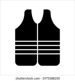 life jacket icon. vector flat illustration of life jacket. Reflective vest,safety jacket on white background.