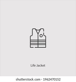 life jacket icon vector icon.Editable stroke.linear style sign for use web design and mobile apps,logo.Symbol illustration.Pixel vector graphics - Vector