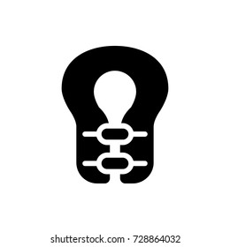life jacket icon vector isolated on white background