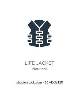 Life jacket icon vector. Trendy flat life jacket icon from nautical collection isolated on white background. Vector illustration can be used for web and mobile graphic design, logo, eps10