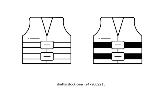 life jacket icon with white background vector stock illustration