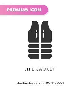 life jacket icon for your website design, logo, app, UI. Vector graphics illustration and editable stroke. life jacket icon glyph design.