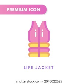 life jacket icon for your website design, logo, app, UI. Vector graphics illustration and editable stroke. life jacket icon flat design.