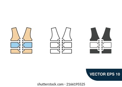 life jacket icons  symbol vector elements for infographic web