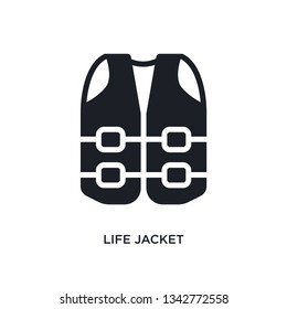 life jacket isolated icon. simple element illustration from nautical concept icons. life jacket editable logo sign symbol design on white background. can be use for web and mobile