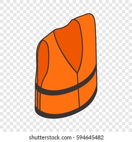 Life jacket isometric icon 3d on a transparent background vector illustration