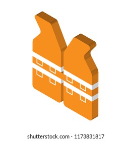 Life jacket isometric left top view 3D icon