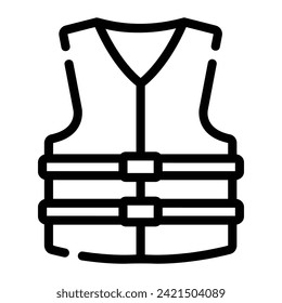 life jacket Line Icon Background White