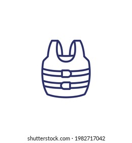 life jacket line icon on white