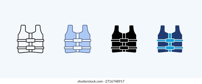 Vector de ilustración de icono múltiple de chaleco salvavidas