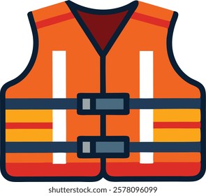 Life jacket on the white background  vector art illustration