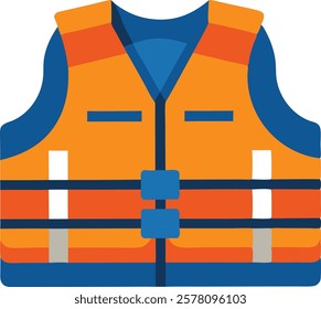 Life jacket on the white background  vector art illustration