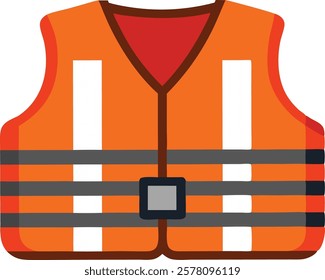 Life jacket on the white background  vector art illustration