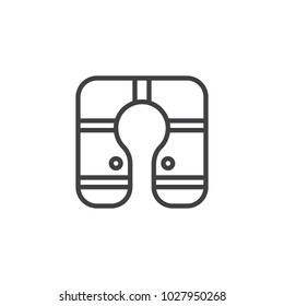Life jacket outline icon. linear style sign for mobile concept and web design. Life vest simple line vector icon. Symbol, logo illustration. Pixel perfect vector graphics