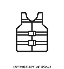 Life Jacket Outline Icon Vector Illustration