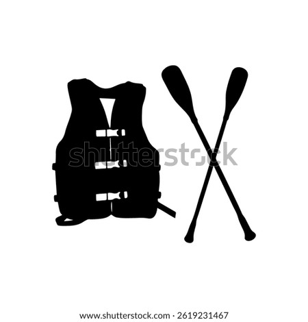 Life Jacket Plane  silhouette icon vector flat design.