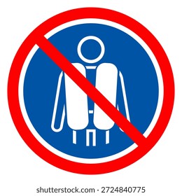 Sinal de símbolo obrigatório do colete de vida, ilustração do vetor, isolar no fundo branco Label.EPS10