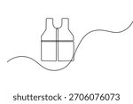 Life jacket safety symbol continuous one line art minimalist outline vector illustration background