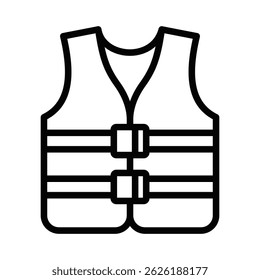 Life jacket safety vest icon. Vector illustration. Editable stroke.