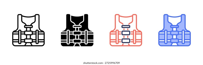 Conjunto de Ícones de Estilo Jaqueta de Vida