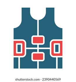 Life Jacket Vector Glyph Two Color Icon For Personal And Commercial Use.

