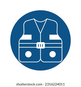 Icono de vector de la chaqueta de vida con colores de fondo de moda que pueden editar o modificar fácilmente

