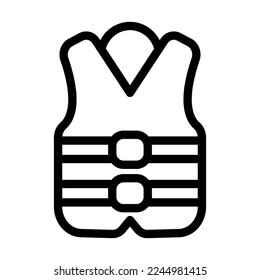 Life Jacket Vector Line Icon Design