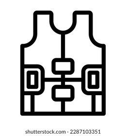 Life Jacket Vector Line Icon Design