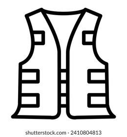 Life Jacket Vector Line Icon Design