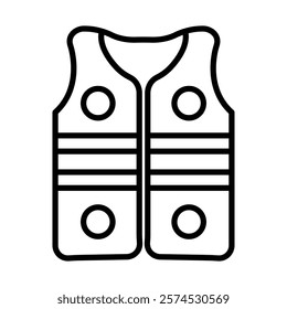 Life jacket Vector Line Icon Design