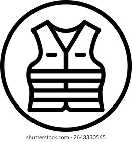 Life Jacket Vector Line Icon Design