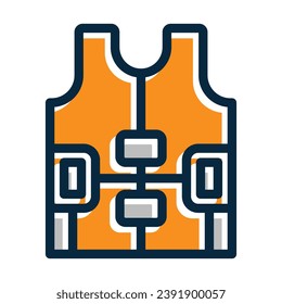 Life Jacket Vector Thick Line Filled Dark Colors Icons For Personal And Commercial Use.
