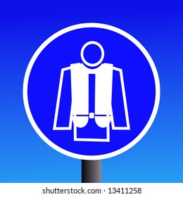 life jackets must be worn sign illustration