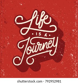 'Life Is A Journey' Quotes Lettering Card
