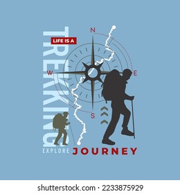 life a journey,vintage style typography slogan. Abstract design vector illustration for print tee shirt and more uses.  svg