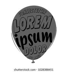 Life is like a balloon quotes. Handwritten brush ink lettering. Hand drawn design elements and balloon quote. Vector illustration for your design.