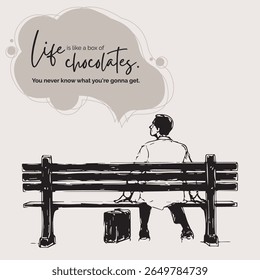 Life is like a box of chocolates. You never know what you're gonna get. Quote. Forrest Gump Quote Print Poster. Inspirational Quotes