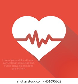 life line forming heart shape vector illustration