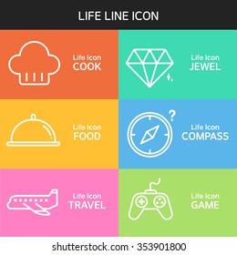 life Line Icon Set
