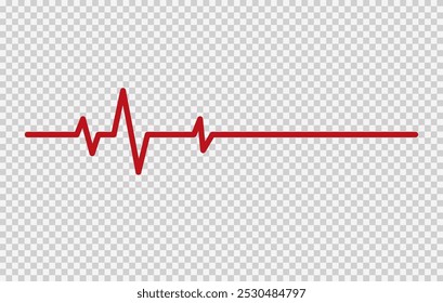 Vetor de ícone de linha de vida. Ícone de linha de pulsação. Sinal de Medetsina. Ícone da linha do cardiograma, sinal. Silhueta de pulso cardíaco, ícone, símbolo. Ilustração vetorial.