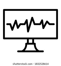 Life line monitor icon. Outline life line monitor vector icon for web design isolated on white background