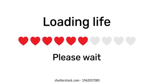 Life loading heart vector illustration.