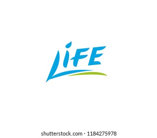 Life logotype in active style.