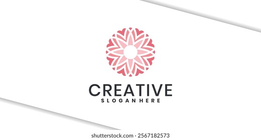 Life lotus flower pattern logo design inspiration