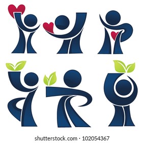 life and love vector collection of ecological and healthy people