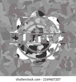 Life on grey camo texture 